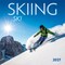 Wyman Publishing; Skiing | 2027 12 x 24 Inch (Hanging) Monthly Square Wall Calendar | English/French Bilingual; Category:Wall Calendars; Image:2